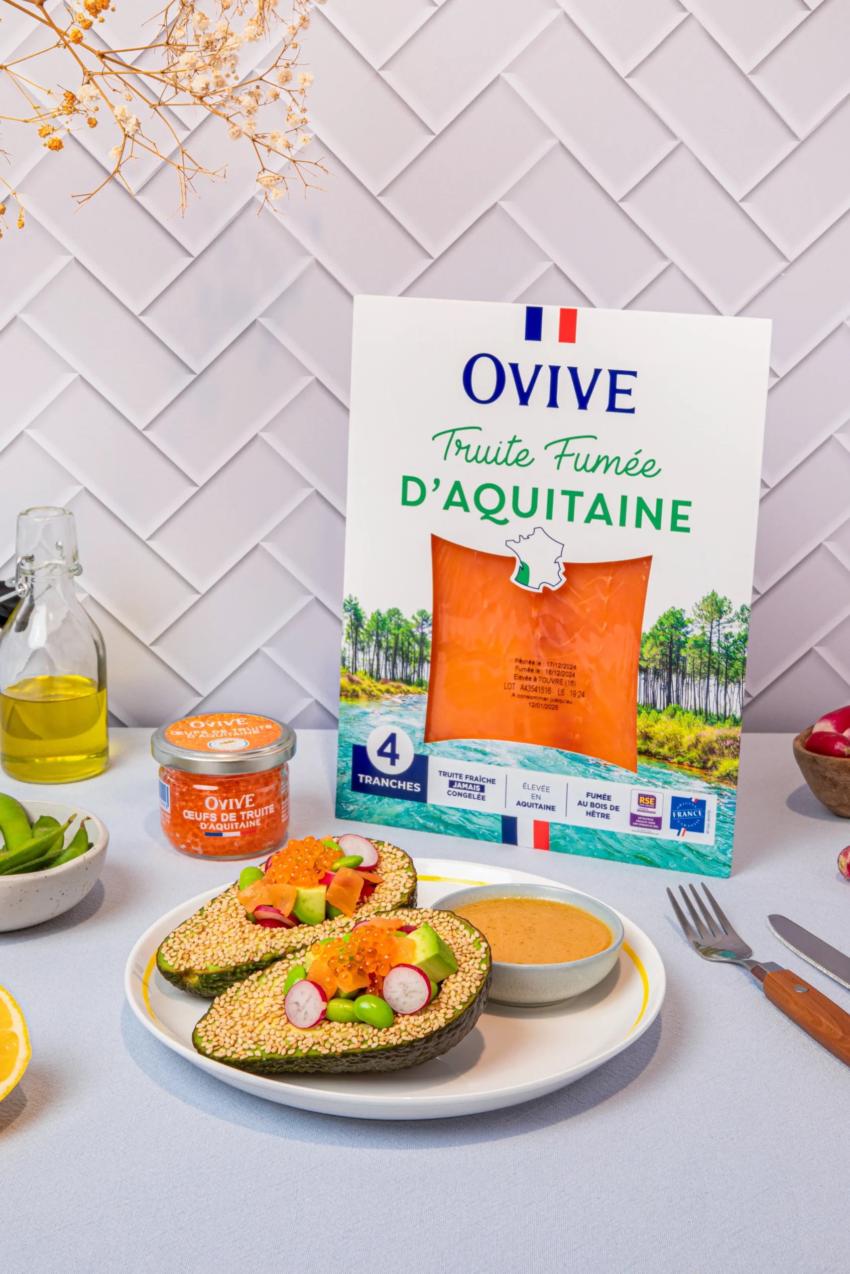 Avocat farcis à la truite fumée - Ovive