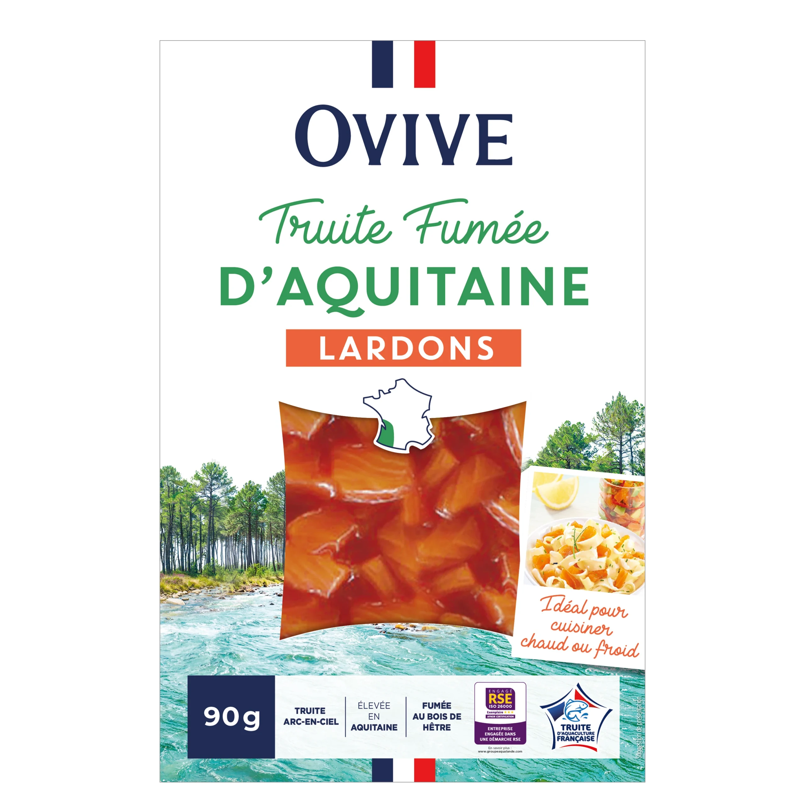 Ovive truite fumée en lardons