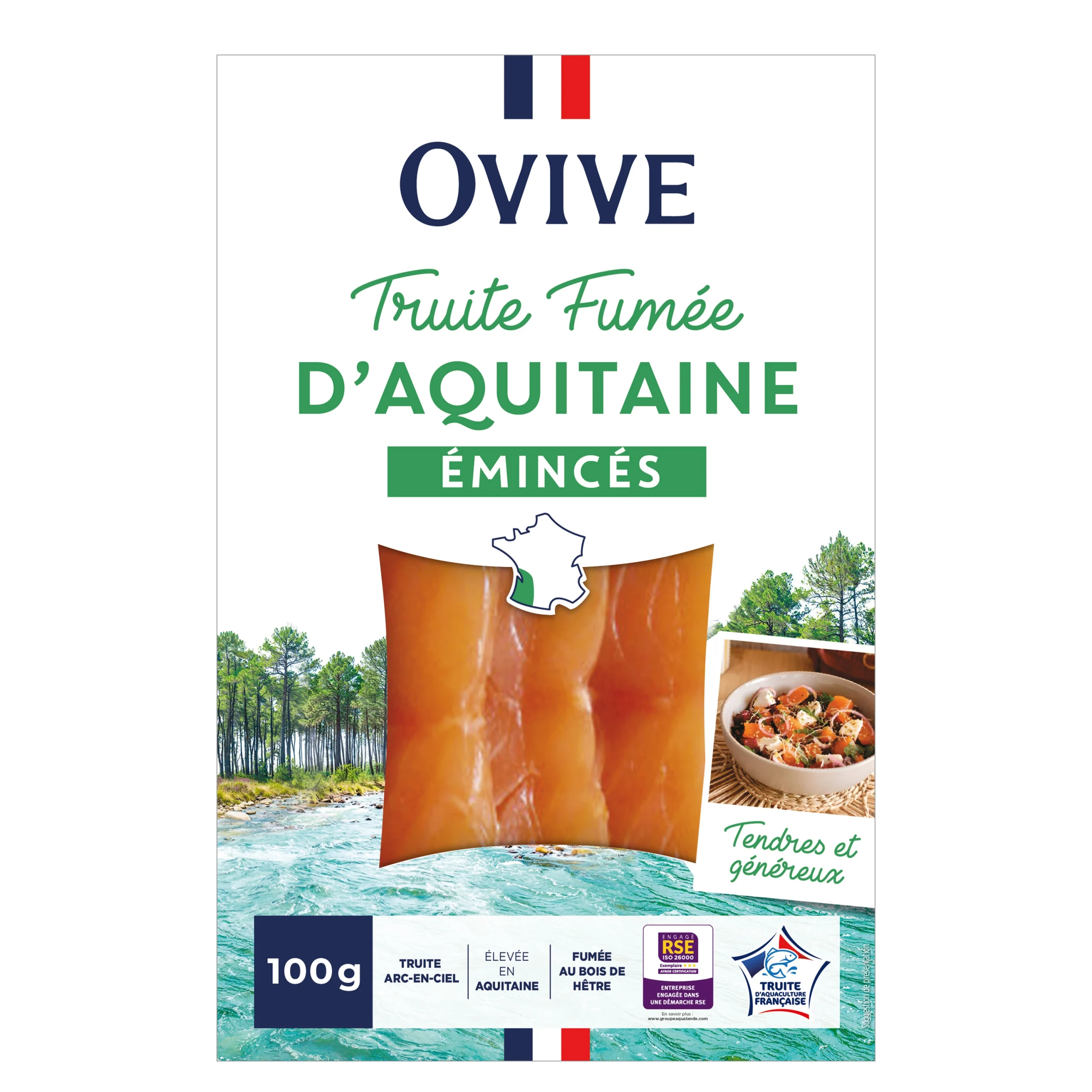 Émincés de truite fumée d'Aquitaine