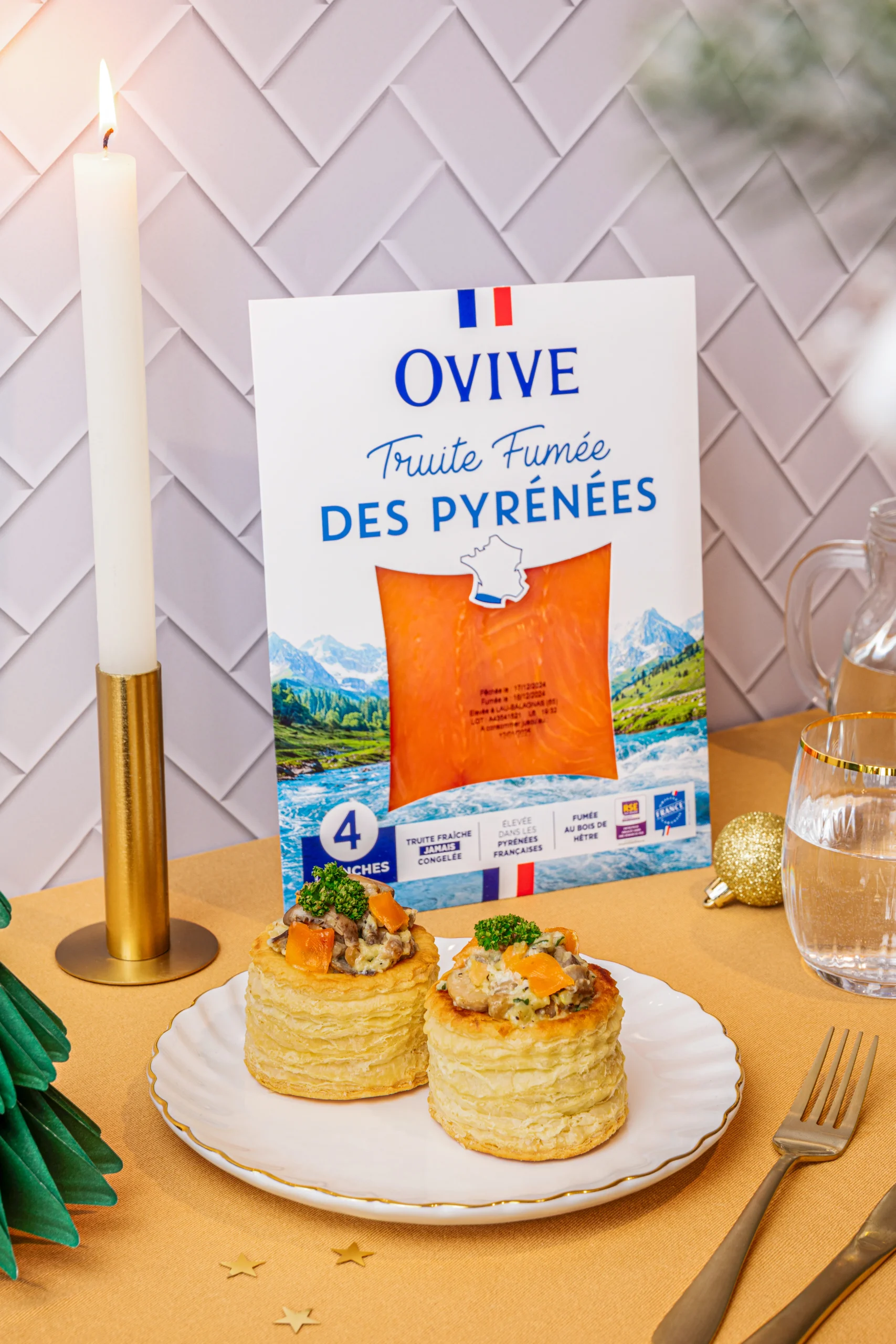 Vol au cent champignons et truite fumée Ovive