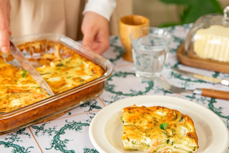 Recette de clafoutis aux courgettes et à la truite - Ovive